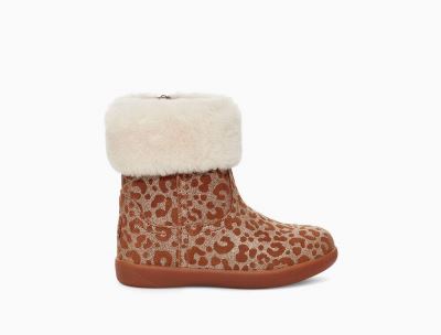 UGG Jorie II Glitter Leopard Boots for Toddlers - Chestnut/Brown India